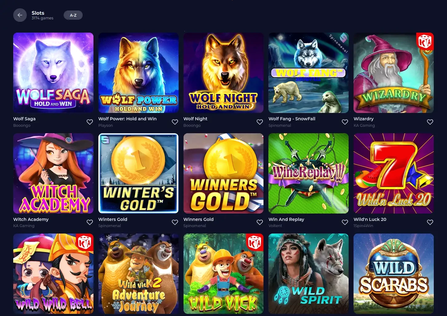 Interface du casino Coolzino avec ses jeux populaires